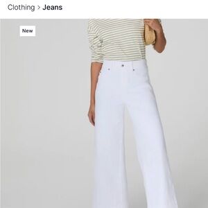 Spanx White Wide-Leg Women's Jeans Size Large Pull On